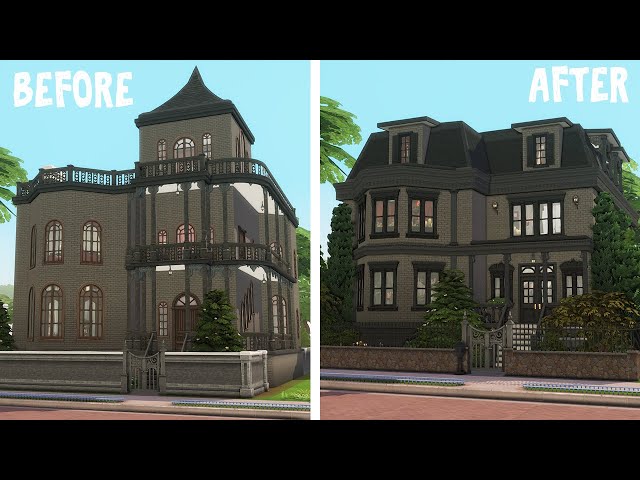 The Goth's Manor || Renovating Base Game || The Sims 4: Speed Build