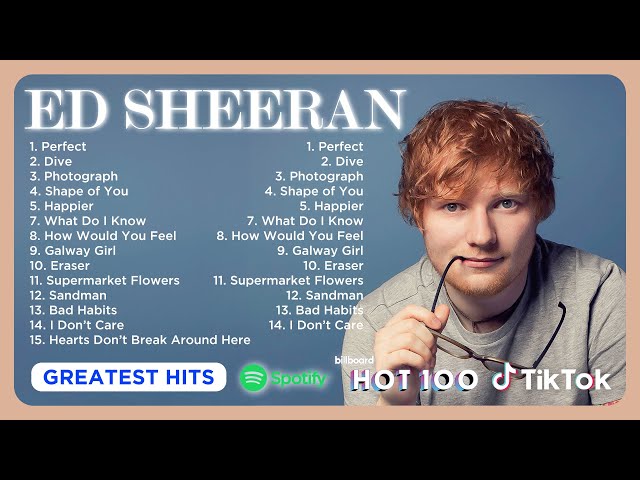 Ed Sheeran Greatest Hits ~ Top 10 Best Songs To Listen in 2023 & 2024