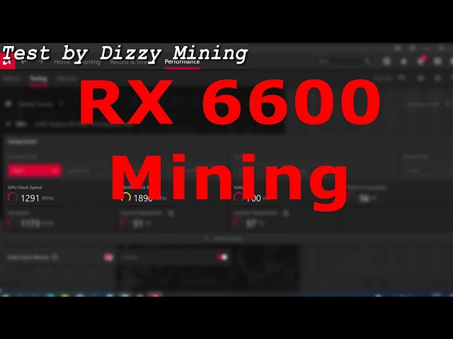 RX 6600 Mining ETH Hashrate with overclocking