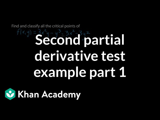 Second partial derivative test example, part 1