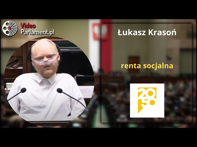 Łukasz Krasoń - o rencie socjalnej