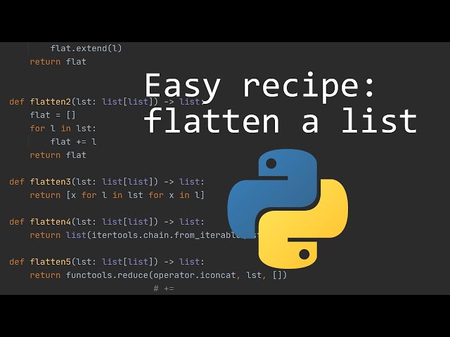 How to flatten a list | Basic Python Recipes