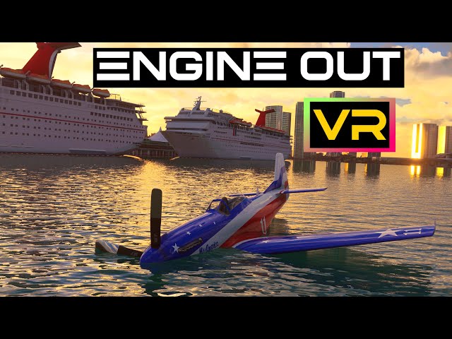 First VR flight in the new UPDATE - Lost my engine (P51 over Miami)