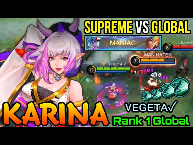 MANIAC!! Spider Lily Winter Karina VS SUPREME Enemy! - Top 1 Global Karina ᴠᴇɢᴇᴛᴀ✓ - MLBB