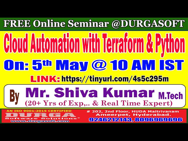 Cloud Automation (FREE Seminar) Online Training @ DURGASOFT