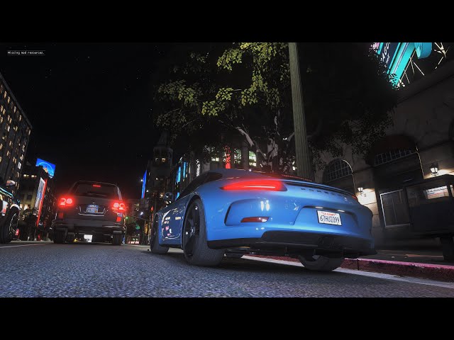 Photorealism NextGen Graphics / Driving PORSCHE 911 in Los Angeles At Night / 4K HDR
