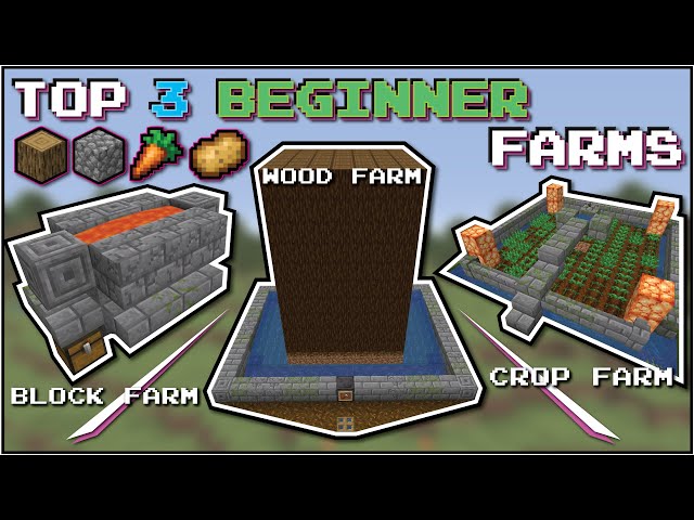 Minecraft 3 Early Game Farms for New Worlds | No Redstone
