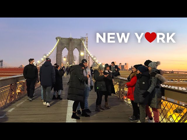 [4K]🇺🇸 NYC Walk: Lower Manhattan, Tribeca, Brooklyn Bridge🌉, Lunch at Bubby's🥞☕ Jan. 04 2022.
