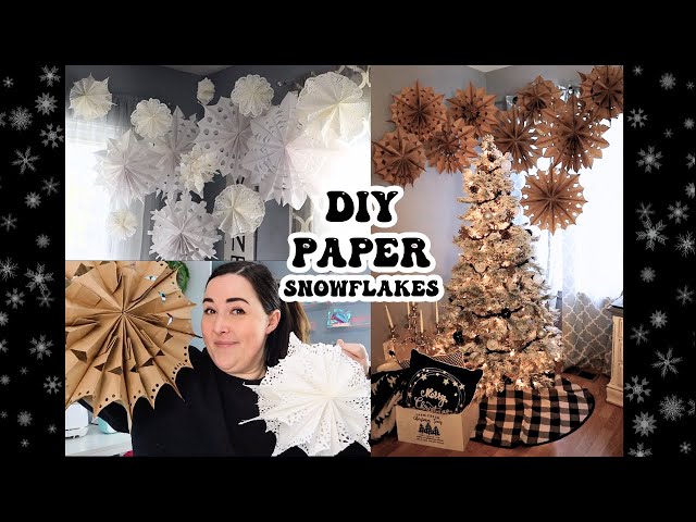 DIY Paper Snowflakes Tutorial with Kraft Paper Bags + Paper Doilies