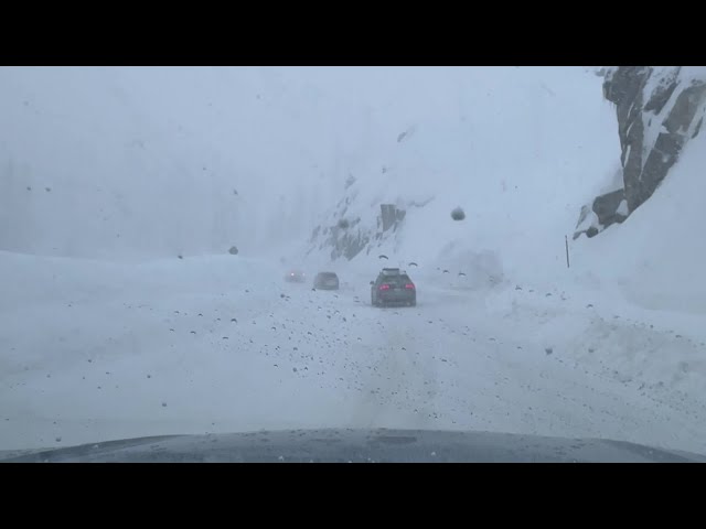 Viewer Video: Drivers navigate across snow covered Highway 50 at Echo Summit