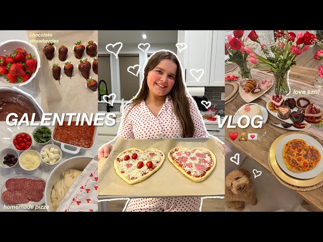 Galentine's 🩷| homemade pizza, chocolate covered strawberries