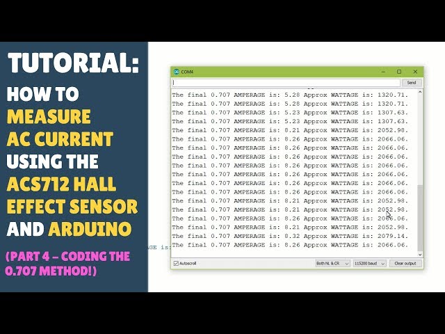 TUTORIAL: How to Measure AC Current Using ACS712 Hall Sensor (Part 4/4 - Coding 0.707 Method)
