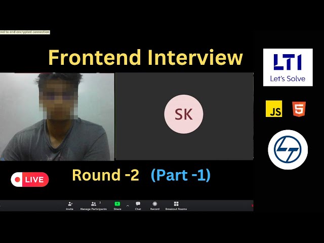 LTI (L&T) Frontend Interview | (Round-2) 🎉 | Part - 1 | HTML/CSS/ #javascriptinterview
