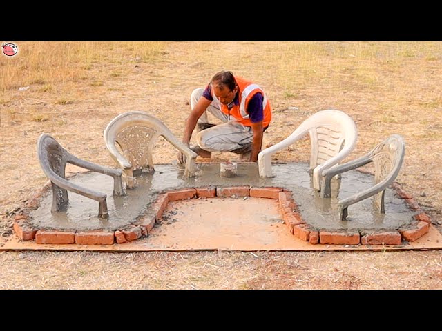 Old plastic chair - Cement hacks