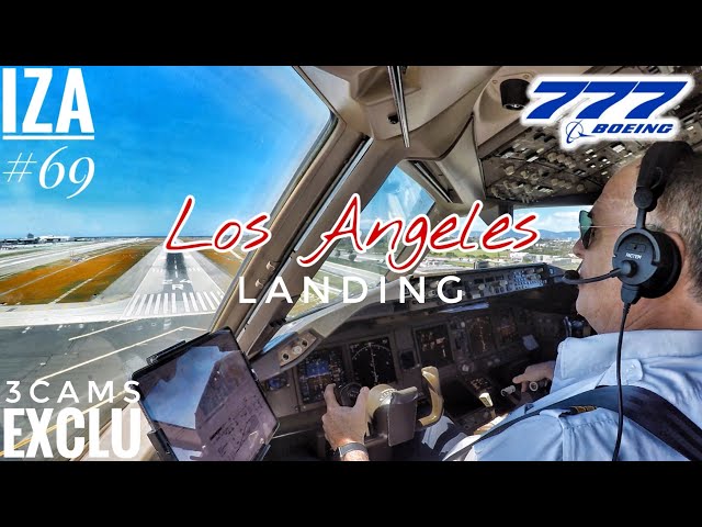 [EXCLU] B777 LAX 🇺🇸 Los Angeles | LANDING 24R | 3 Cockpit Camera Angles 4K | ATC & Crew Coms