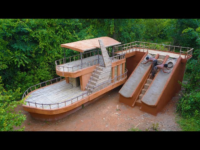 Update a boat villa house beautiful & Water Slide Park into Swimming Pool