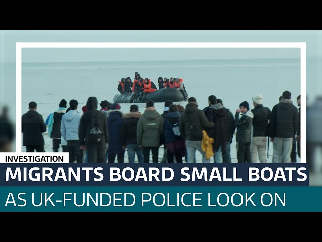 Undeterred, unfazed, uninterrupted: French police watch migrants illegally cross Channel | ITV News