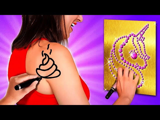 FUNNY ART CHALLENGE! COOL ART TRICKS AND DRAWING HACKS || Easy And Cute Hacks by 123 GO! Genius