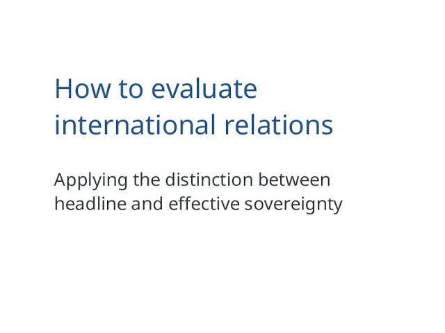 How to evaluate international relations