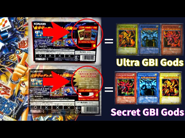 YuGiOh ULTRA / SECRET GBI Egyptian God Card Guide WorldWide Edition GBA Game Box Differences GBI-001