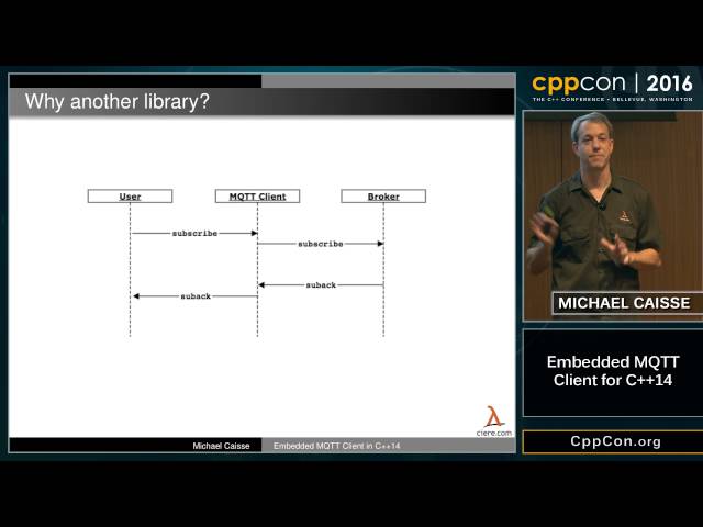 CppCon 2016: Michael Caisse “Implementing a Modern C++ MQTT Client for Embedded Devices"