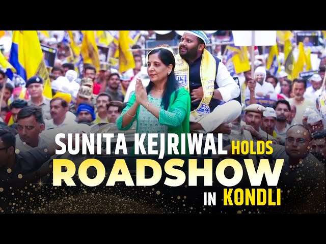 Live: Delhi CM Arvind Kejriwal’s wife Sunita Kejriwal holds roadshow in Kondli| Lok Sabha Election