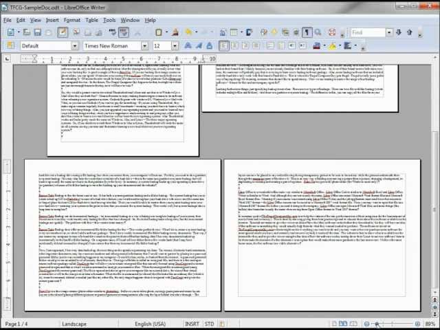 LibreOffice-Writer (8) Paper Size, Landscape and Portrait Printing