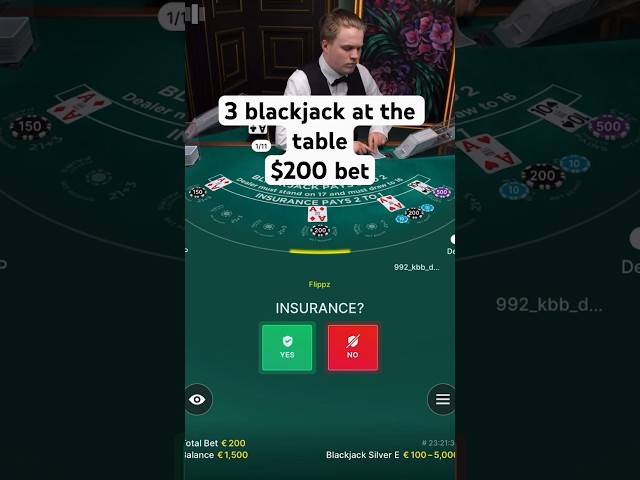 How unlucky is this?!? 🤯🤯 $200 blackjack bet #shorts