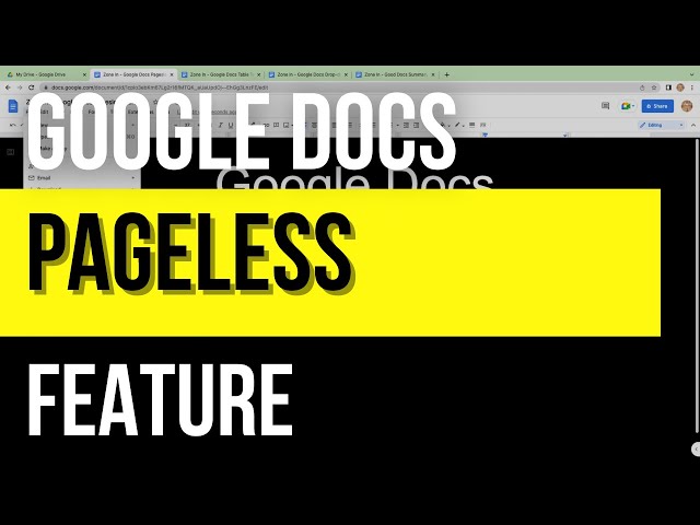 What is Pageless on Google Docs?