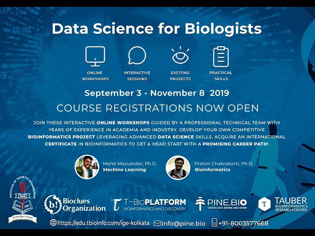 Data Science For Biologists - A collaboration between Pine Biotech & IGE Kolkata