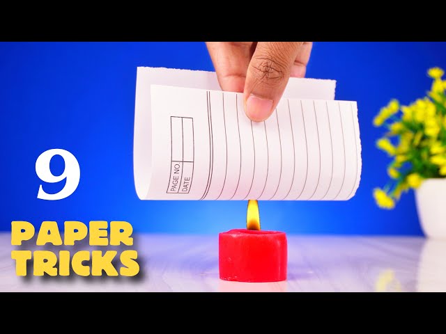 9 Amazing Paper Tricks || Science Experiments With Paper