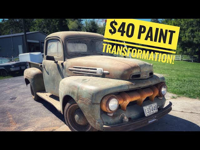 Incredible difference on our Barn Find 52 Ford F1 pickups paint!