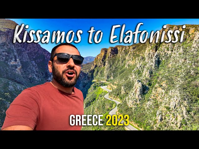 Driving from Kissamos to Elafonissi Beach, Chania Crete, Greece 2023