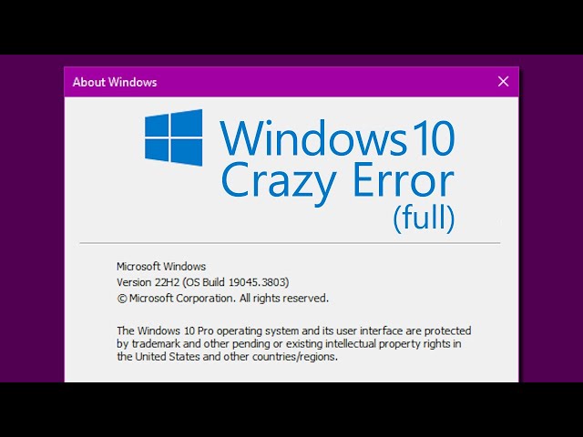 Windows 10 22H2 Crazy Error Full (1080p60)