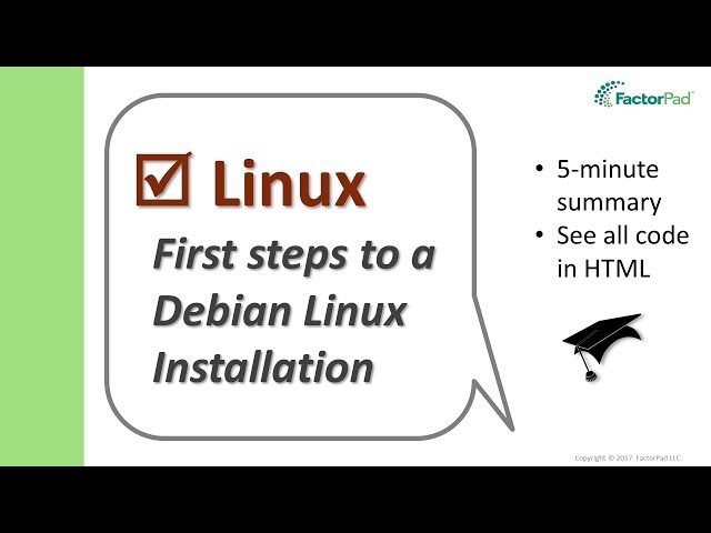 First steps to a Debian Linux Installation on a Linux Server
