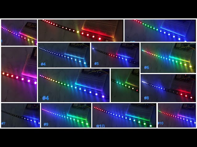 10 Amazing Lighting Effects using Neo Pixel RGB LED's | Part 2 | Using FastLED Library | #NS_Ideas