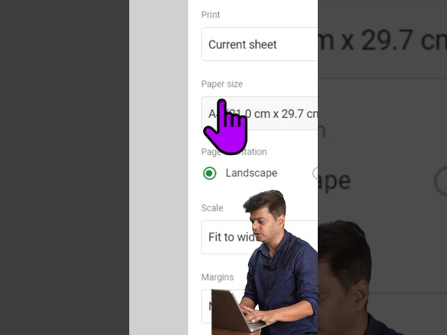 How to change paper size while taking print in google sheets? #shortsvideo #googlesheetstutorial