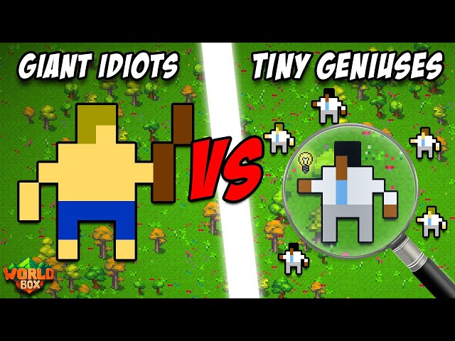 Can Tiny Geniuses Beat GIANT Idiots? - Worldbox