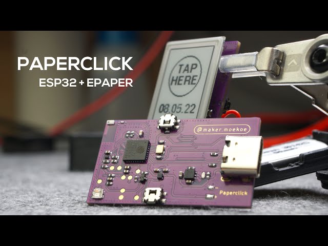 Paperclick - an ESP32-C3 based IOT device with an E-Paper display | makermoekoe
