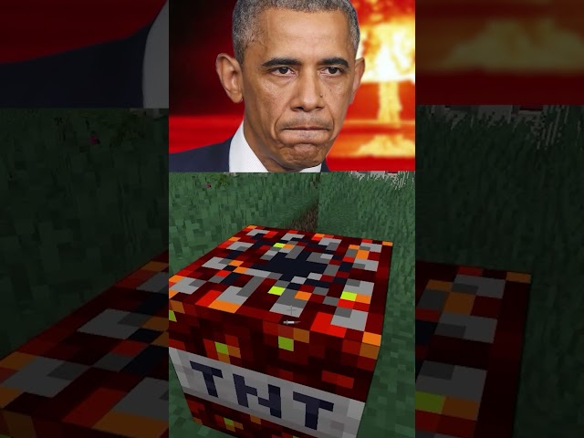 Obama Blows Up Minecraft White House #funny #memes #minecraft #presidents