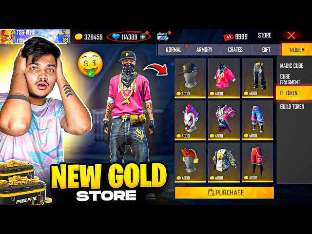 Free Fire All New Rare Bundles In Gold😍 I Got Everything In My I’d NOOB To PRO🤑 -Garena Free Fire