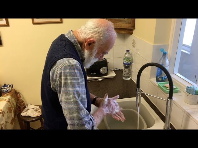 John washes his hands