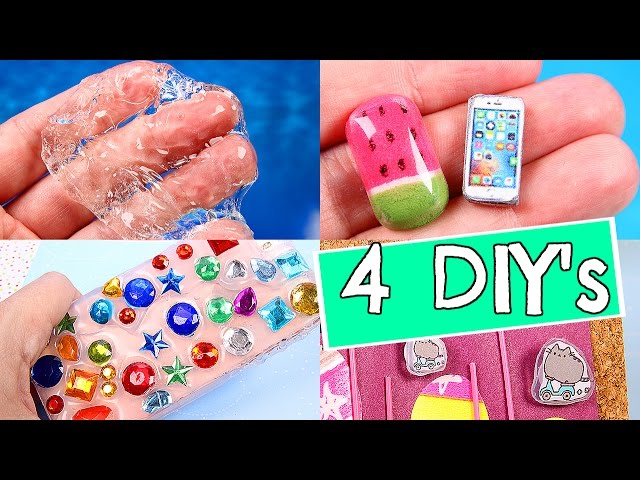 4 DIYs: CLEAR SLIME,  MINI PHONE CASE, and more