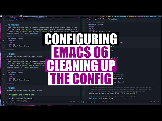 Cleaning Up My Emacs Config - Configuring Emacs 06