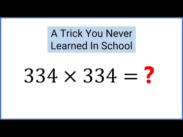 How to square very special numbers in your head