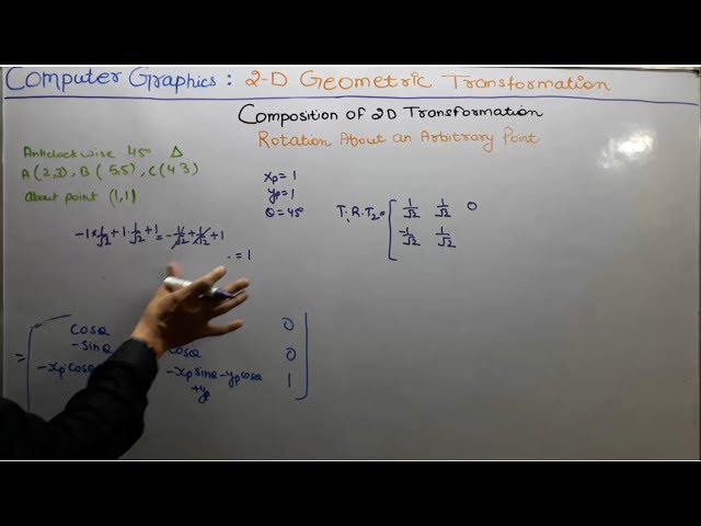 47- Numerical On Rotating A Triangle About Arbitrary Point In Composition Of 2 d Transformation