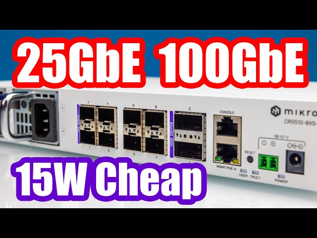 BEST Low Power 25GbE and 100GbE Switch MikroTik CRS510-8XS-2XQ-IN