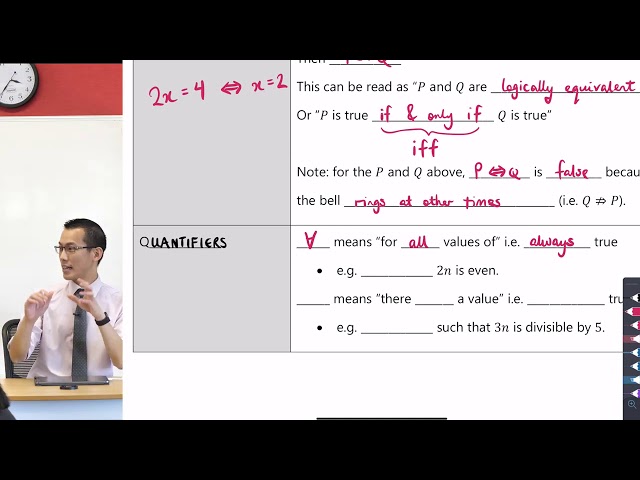 Foundations of Proof (2 of 2: Equivalence & quantifiers)