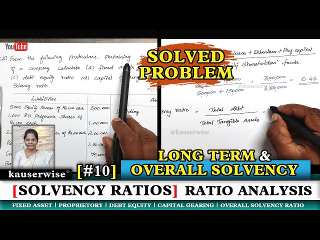 Ratio analysis | Long Term Solvency | Overall Solvency | Problem with Solution | by Kauserwise