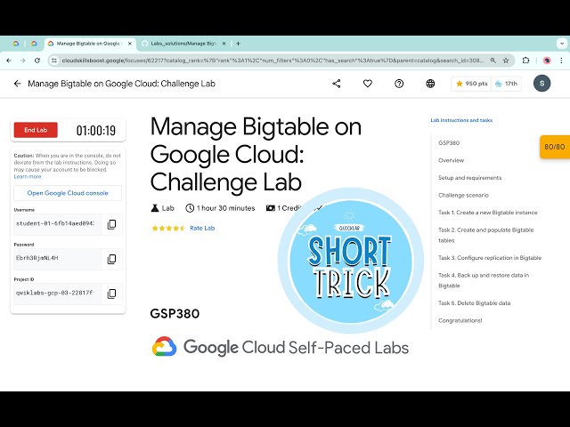 Manage Bigtable on Google Cloud: Challenge Lab || #qwiklabs || #GSP380 ||  [With Explanation🗣️]